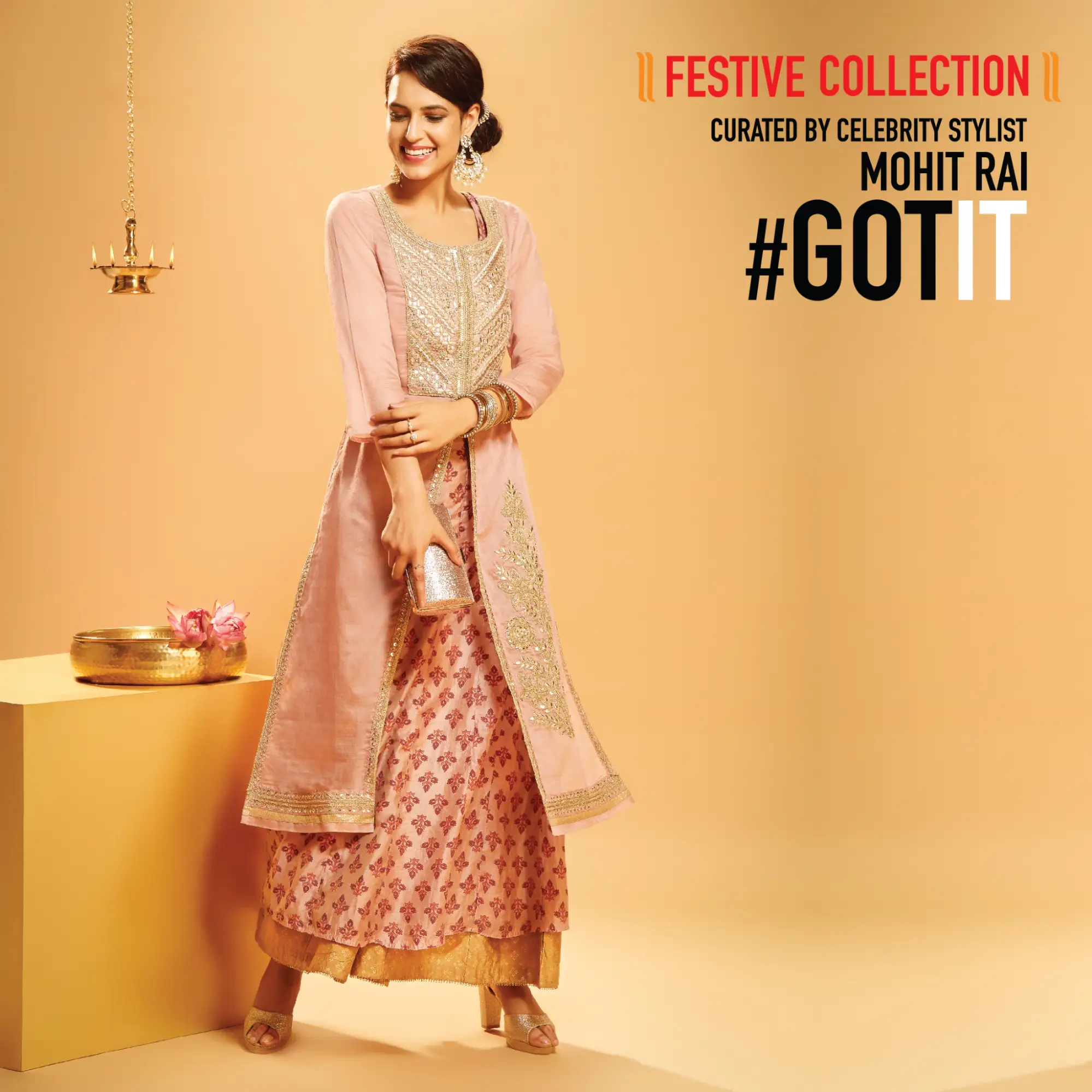 Celebrity stylist showcasing festive collection